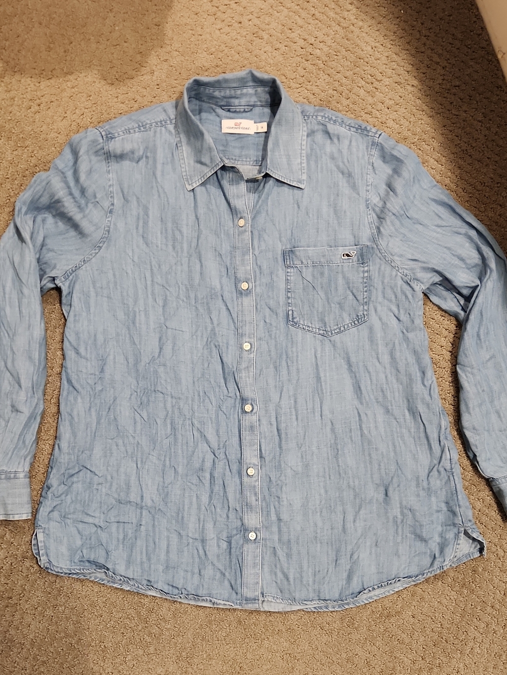 NEW* Vineyard Vines Light Blue Chambray Button-Down Shirt 14